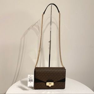 Michael Kors Brown Black Kinsley Crossbody Purse